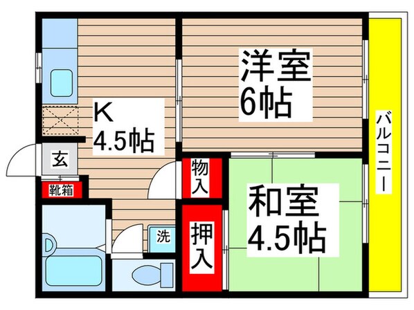 .ユ－ハイツ　Ａの物件間取画像